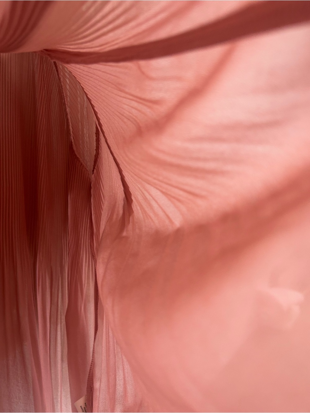 Gianni Bini Pleated Ruffle Tie-Neck Blouse - Dusty Rose Lightweight Sheer - Picture 8 of 11